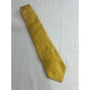 Brooks Brothers Necktie Men One Size Yellow Polka Dot Silk Career USA Formal A37